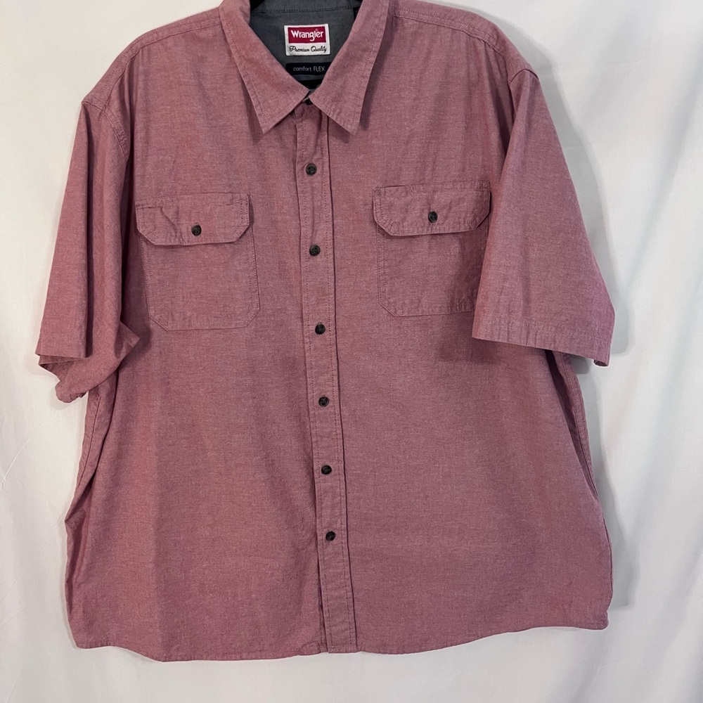 Wrangler Men's Casual Maroon Button Down Shirt